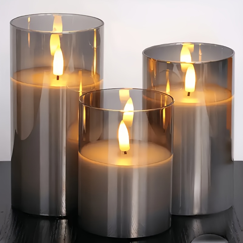 Realistic Flickering Flame Effect LED Candles - Battery Operated Fake Candles with 3D Wick, Freestanding Tabletop Decor for Christmas, Wedding, Birthday, Romantic Ambiance - No Batteries Included, Candles For Home Decor, Wedding Table Decor - Image 10