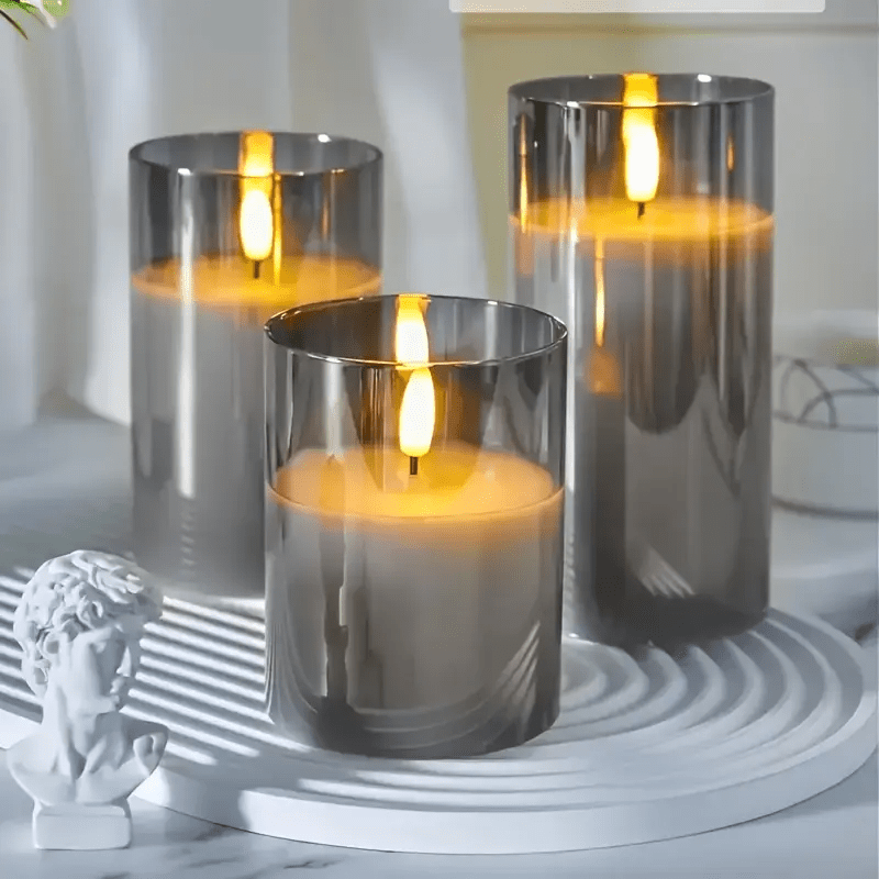 Realistic Flickering Flame Effect LED Candles - Battery Operated Fake Candles with 3D Wick, Freestanding Tabletop Decor for Christmas, Wedding, Birthday, Romantic Ambiance - No Batteries Included, Candles For Home Decor, Wedding Table Decor - Image 7